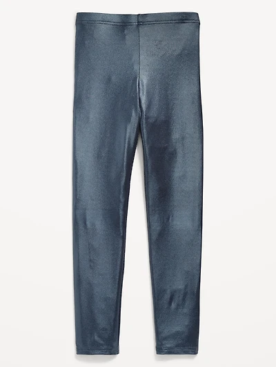 Shiny Foil Print Leggings for Girls