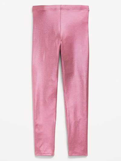 Shiny Foil Print Leggings for Girls