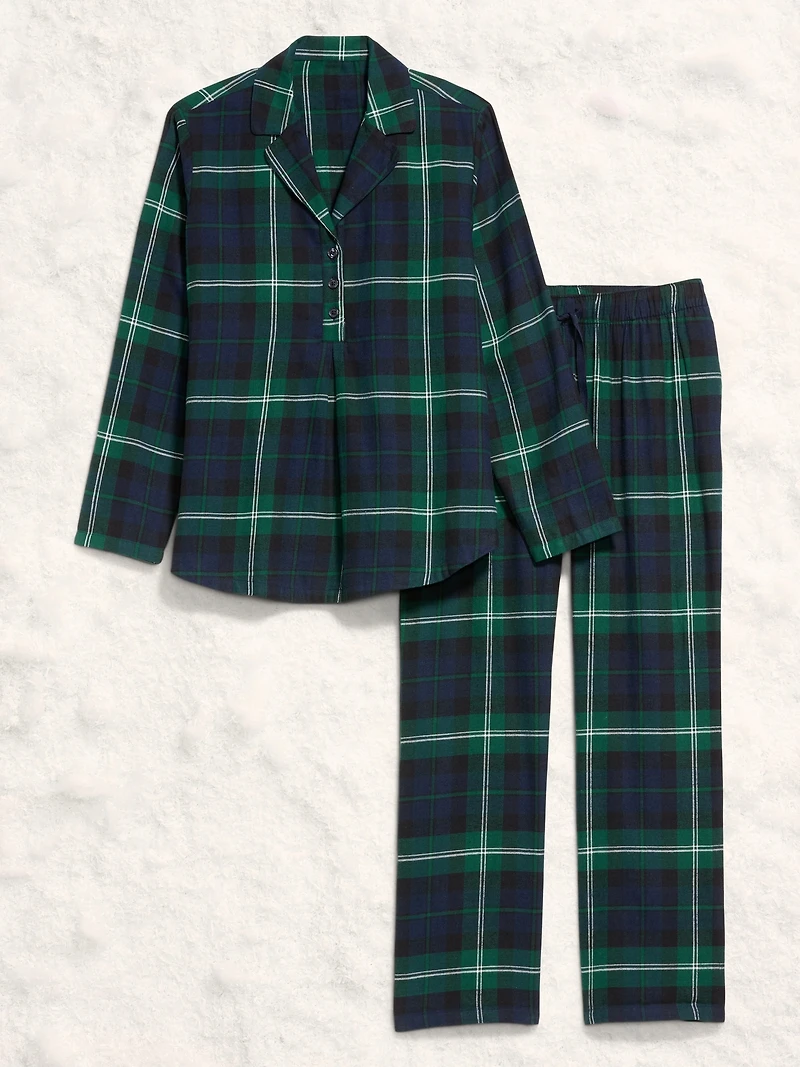 Pyjama de maternité en flanelle à carreaux