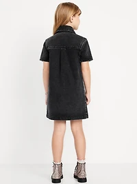 Studded Pocket Jean Shirt Dress for Girls