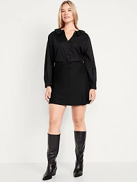 High-Waisted Crepe Mini Skirt