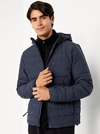 Water-Resistant Narrow-Channel Nylon Puffer Jacket