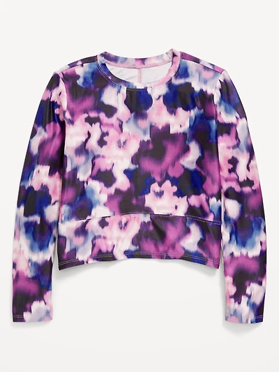 CloudMotion Printed Long-Sleeve Performance Top for Girls