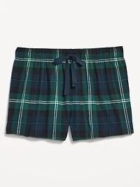 Plaid Flannel Pajama Boxer Shorts Women