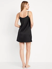 Lace-Trim Satin Nightgown