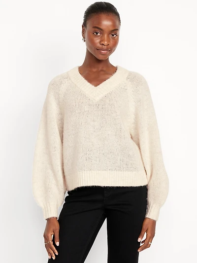 Cozy Cropped V-Neck Sweater