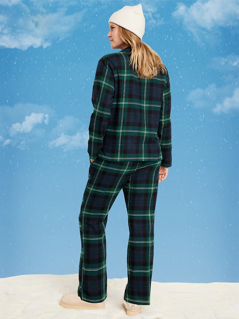 Pyjama de maternité en flanelle à carreaux