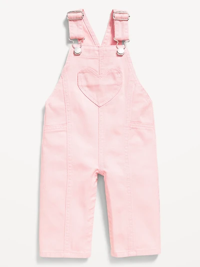 Heart-Pocket Wide-Leg Overalls for Baby