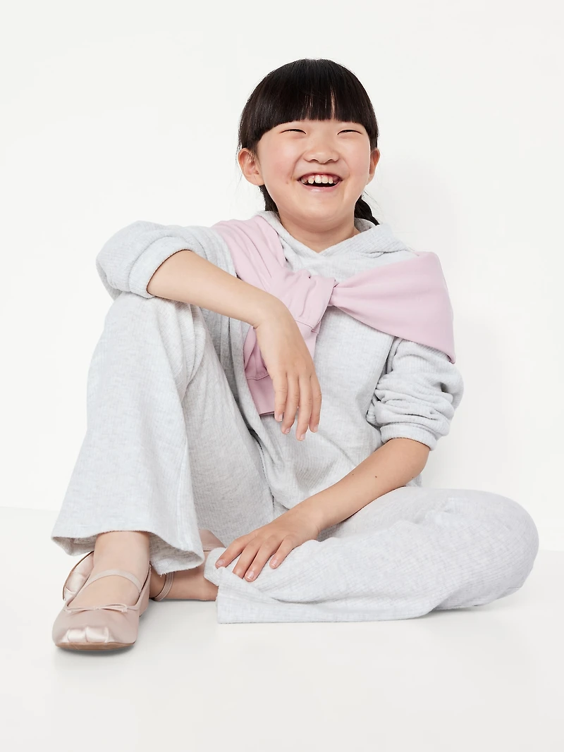 CozePlush Hoodie and Flare-Leg Pants Set for Girls