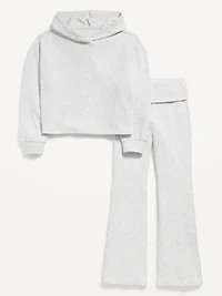 CozePlush Hoodie and Flare-Leg Pants Set for Girls