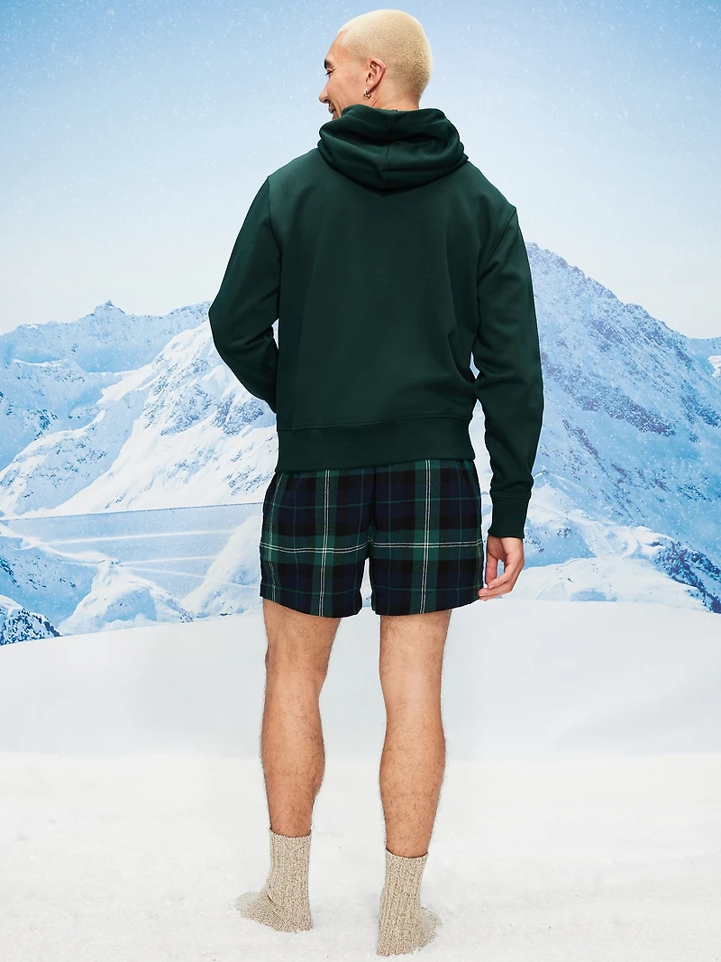 Plaid Flannel Boxer Shorts for Men -- 5-inch inseam