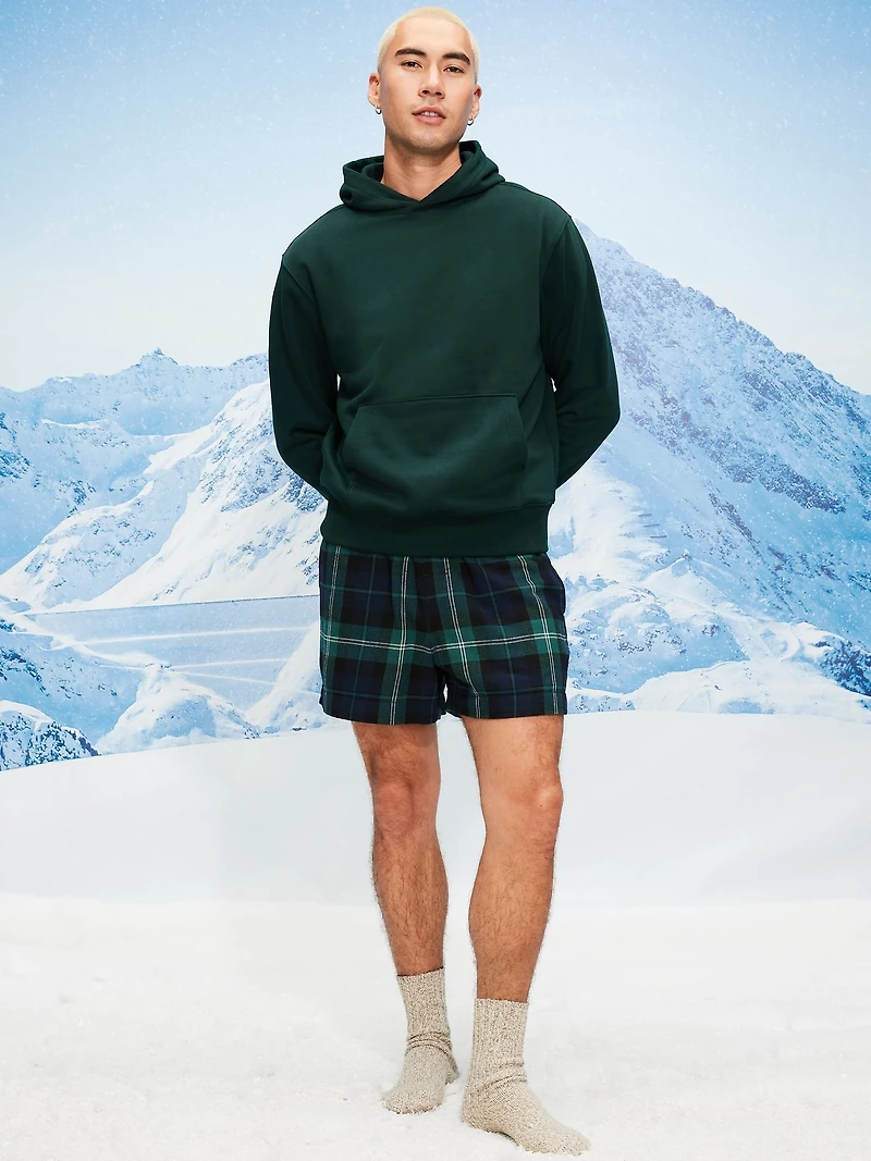 Plaid Flannel Boxer Shorts for Men -- 5-inch inseam