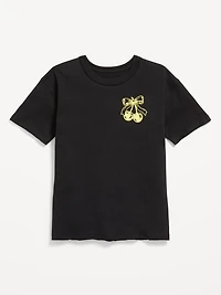 Oversized Short-Sleeve Graphic Raw-Edge T-Shirt for Girls