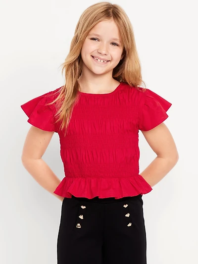 Short-Sleeve Smocked Top for Girls