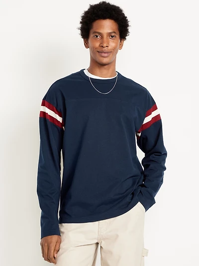 Heavyweight Long-Sleeve Football-Style T-Shirt