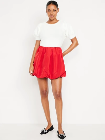Taffeta Bubble Mini Skirt