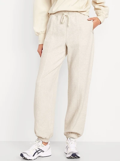 High-Waisted Dynamic Fleece Textured Sweatpants
