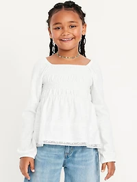 Long-Sleeve Smocked Top for Girls