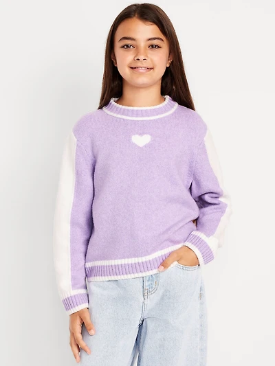 SoSoft Color-Block Mock-Neck Sweater for Girls