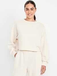 Bounce Fleece Quilted Crew-Neck Top