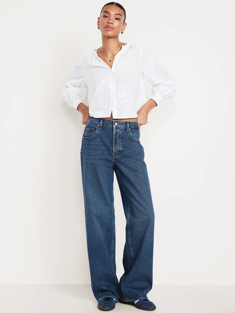 Low-Rise Slouchy Wide-Leg Jeans