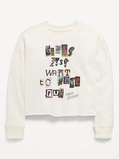 Cyndi Lauper™ Graphic Raw-Edge T-Shirt for Girls