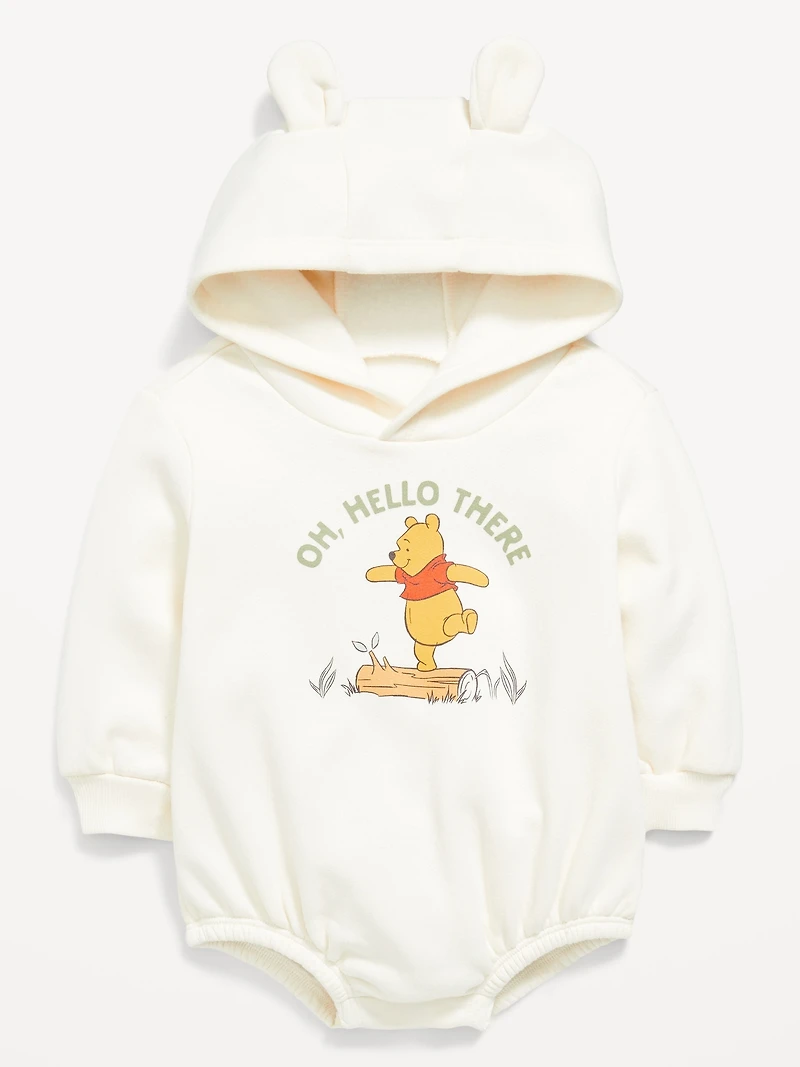 Disney© Hooded Winnie the Pooh Fleece One-Piece Romper for Baby