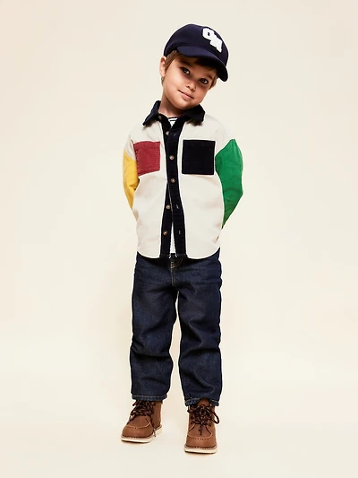 Long-Sleeve Color-Block Pocket Shirt for Toddler Boys
