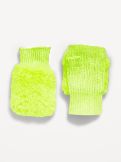 Faux-Fur Fingerless Gloves for Girls