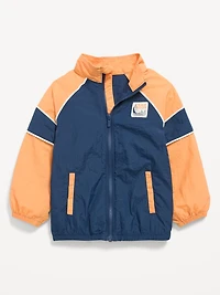 Water-Resistant Full-Zip Windbreaker for Toddler Boys