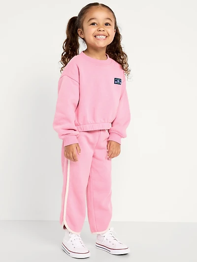 Dolphin-Hem Cropped Sweatpants for Toddler Girls