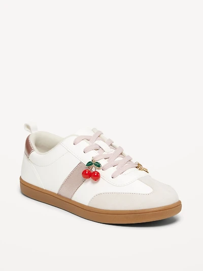 Faux-Suede Lace-Up Charm Sneakers for Girls