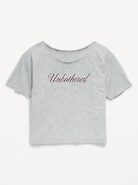 Off-Shoulder Graphic T-Shirt for Girls