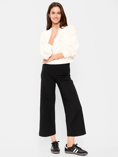 High-Waisted Fashion Wide-Leg Cropped Leggings