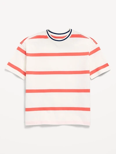 Oversized Short-Sleeve Striped T-Shirt for Boys