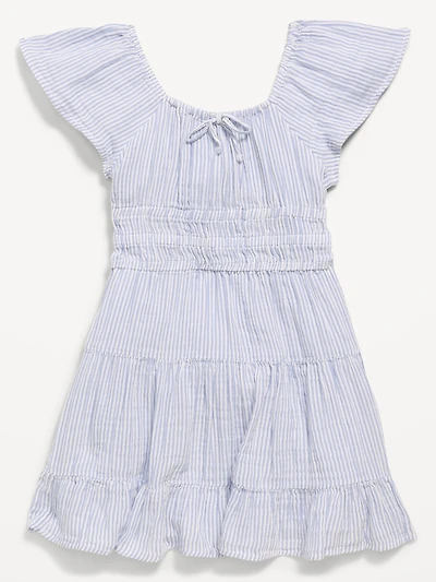 Short-Sleeve Striped Fit & Flare Dress for Girls