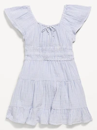 Short-Sleeve Striped Fit & Flare Dress for Girls