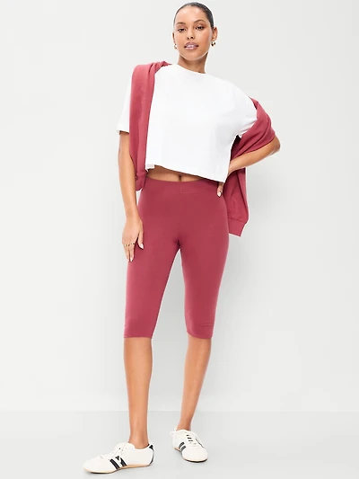 High-Waisted Fashion Layering Capri Legging