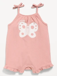 Tie-Strap Graphic One-Piece Romper for Baby