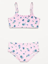 Printed Ruffle-Trim Swim Set for Girls