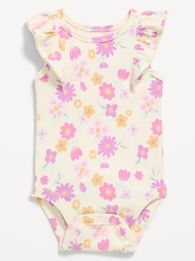 Ruffle-Trim Ribbed Bodysuit for Baby