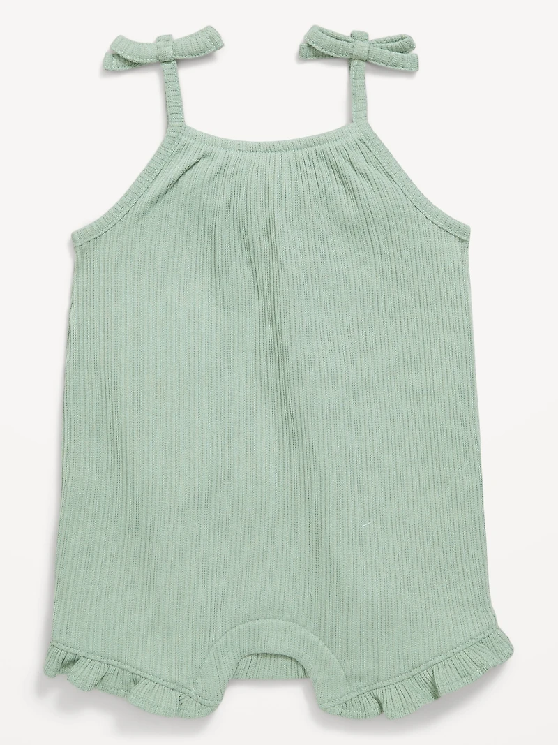 Sleeveless Tie-Strap One-Piece Romper for Baby
