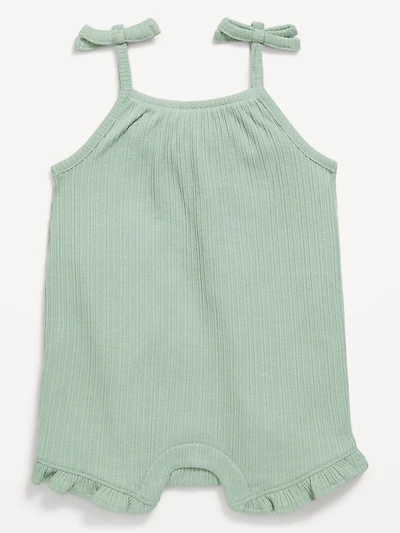 Sleeveless Tie-Strap One-Piece Romper for Baby