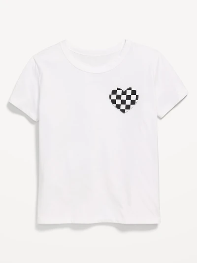 Softest Short-Sleeve Heart-Pocket T-Shirt for Girls