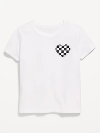 Softest Short-Sleeve Heart-Pocket T-Shirt for Girls