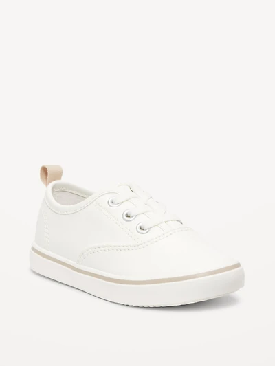 Unisex Elastic-Lace Faux-Leather Sneakers for Toddler