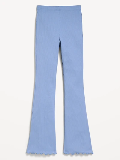 High-Waisted Ribbed Flared Leggings for Girls