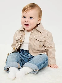 Striped Twill Shacket for Baby