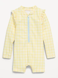 Printed Zip-Front Rashguard Romper Swimsuit for Toddler & Baby