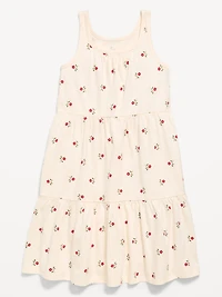 Printed Sleeveless Fit and Flare Dress for Girls